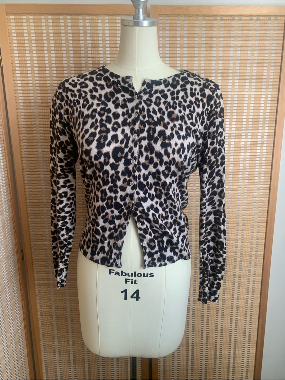 Old Navy Leopard Print Button-Front Cardigan